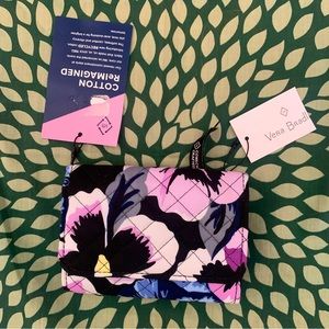 Vera Bradley RFID Riley wallet Plum Pansies NWT